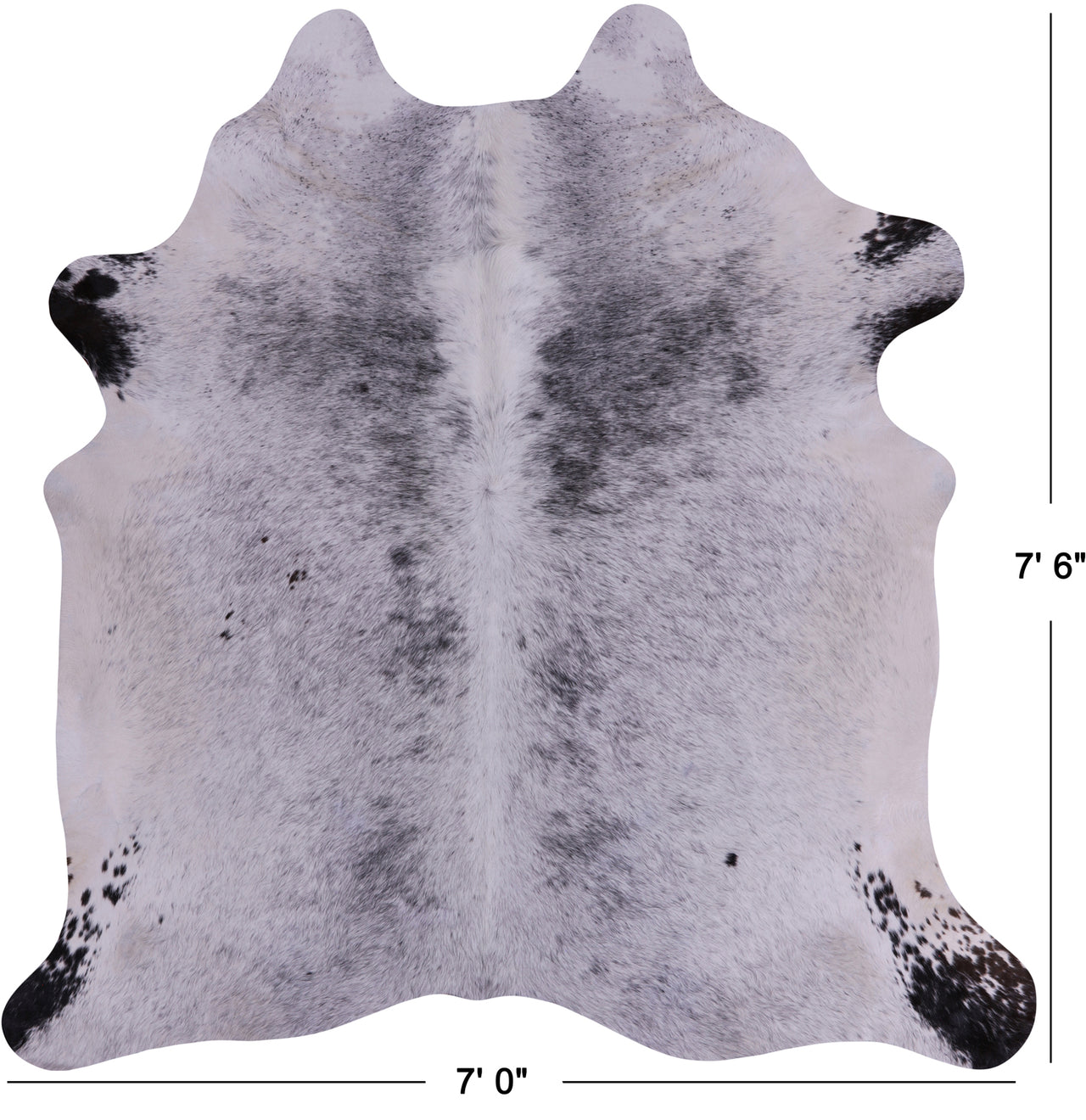 SUPER SALE Black Salt & Pepper Natural Cowhide Rug - XX-Large 7' 6"H x 7' 0"W
