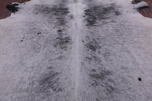 SUPER SALE Black Salt & Pepper Natural Cowhide Rug - XX-Large 7' 6