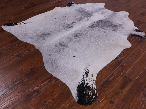 SUPER SALE Black Salt & Pepper Natural Cowhide Rug - XX-Large 7' 6
