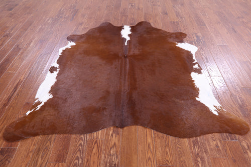 SUPER SALE Brown & White Natural Cowhide Rug - Large 6' 6