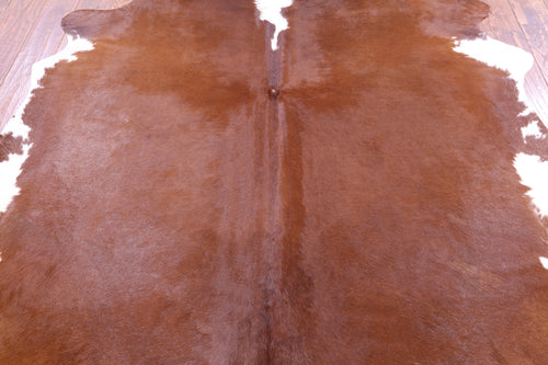 SUPER SALE Brown & White Natural Cowhide Rug - Large 6' 6