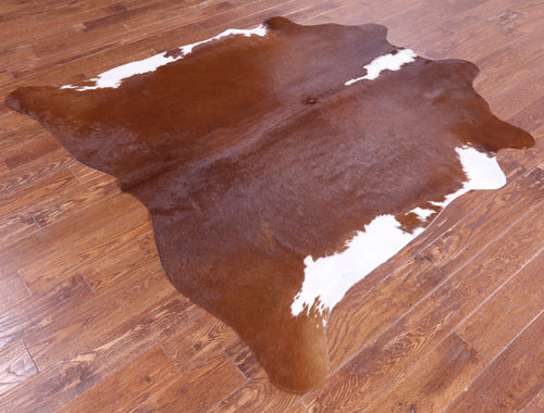 SUPER SALE Brown & White Natural Cowhide Rug - Large 6' 6