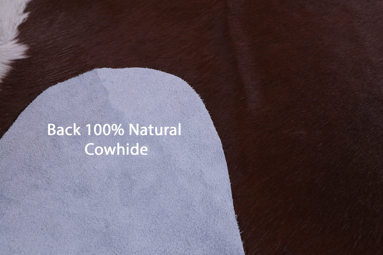 SUPER SALE Brown & White Natural Cowhide Rug - Large 6' 6"H x 6' 5"W
