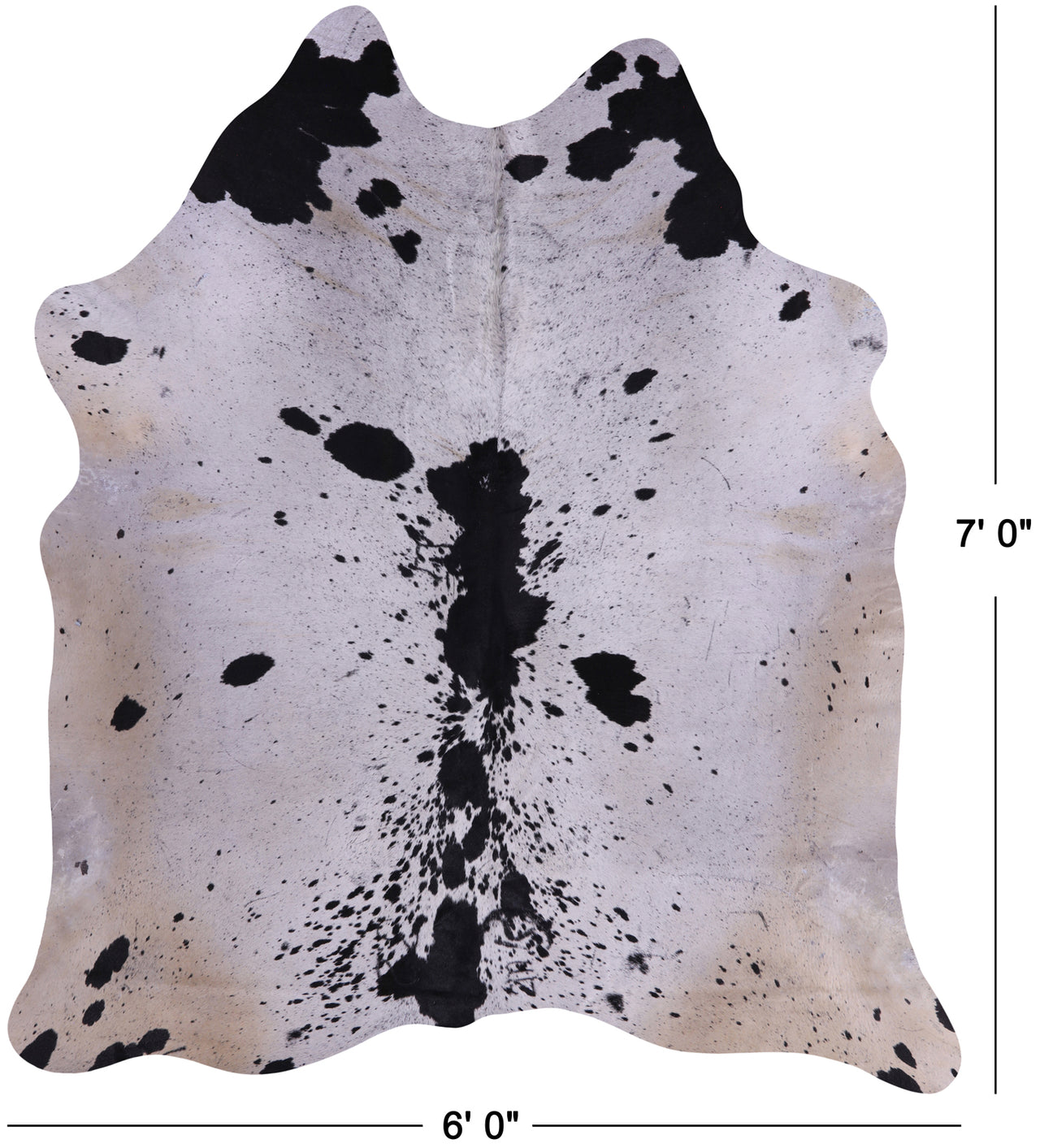 SUPER SALE Black Salt & Pepper Natural Cowhide Rug - X-Large 7' 0"H x 6' 0"W