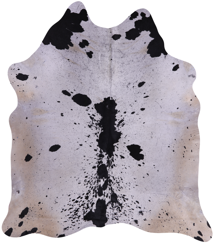SUPER SALE Black Salt & Pepper Natural Cowhide Rug - X-Large 7' 0"H x 6' 0"W