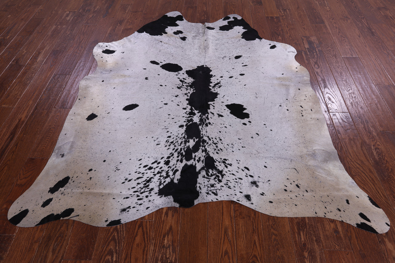 SUPER SALE Black Salt & Pepper Natural Cowhide Rug - X-Large 7' 0"H x 6' 0"W