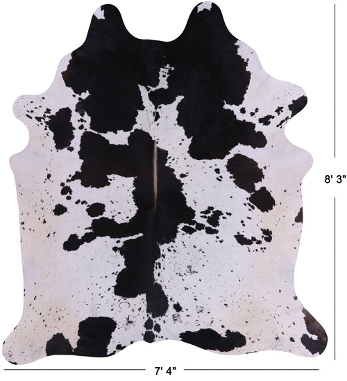 SUPER SALE Black Salt & Pepper Natural Cowhide Rug - XX-Large 8' 3