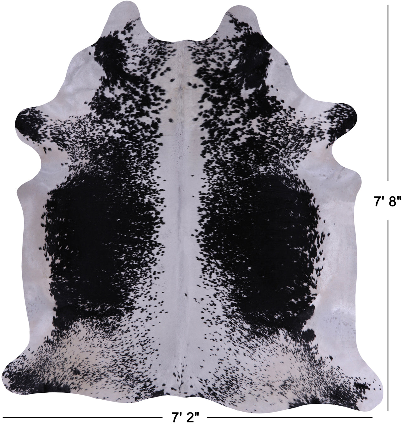 SUPER SALE Black Salt & Pepper Natural Cowhide Rug - XX-Large 7' 8"H x 7' 2"W