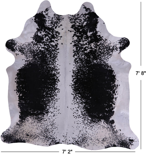 SUPER SALE Black Salt & Pepper Natural Cowhide Rug - XX-Large 7' 8
