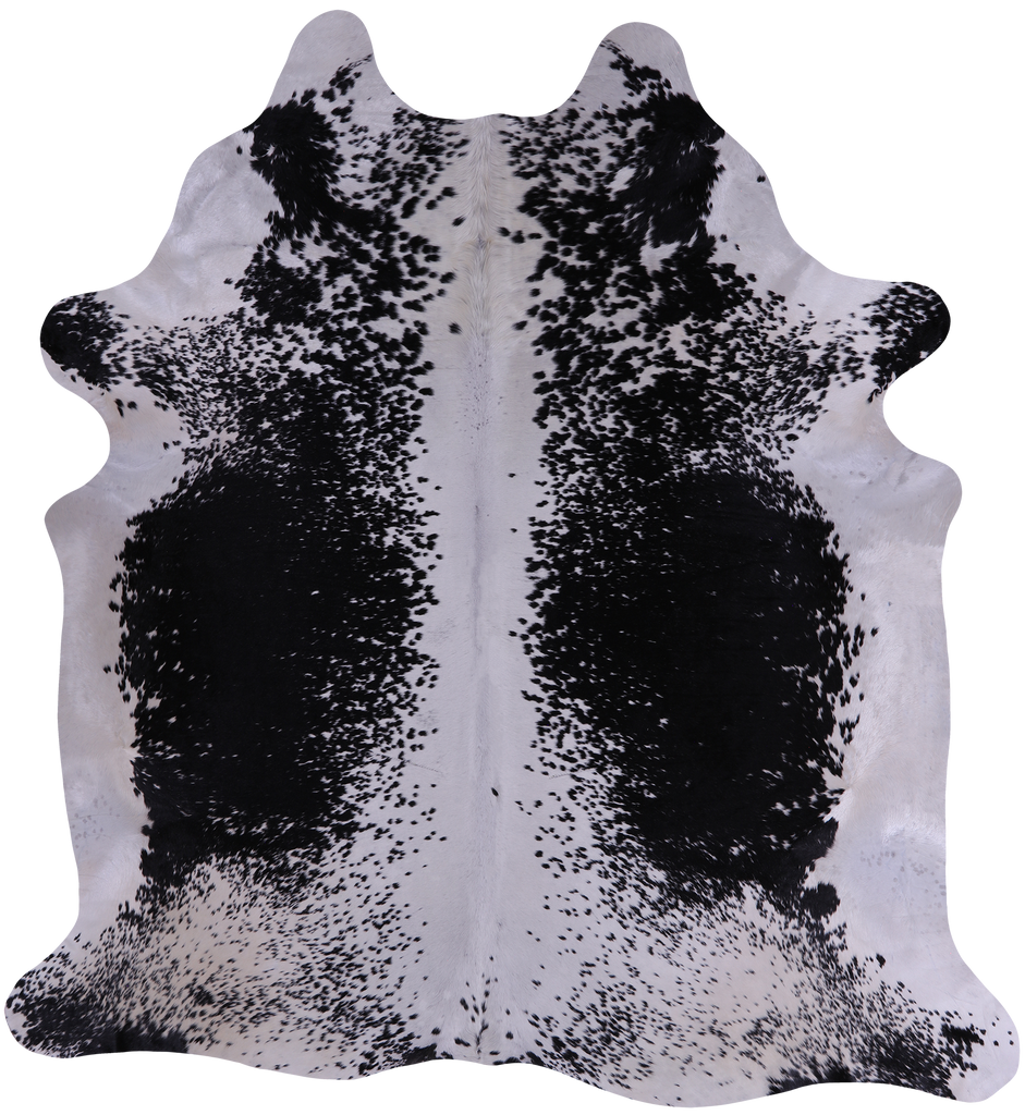 SUPER SALE Black Salt & Pepper Natural Cowhide Rug - XX-Large 7' 8"H x 7' 2"W