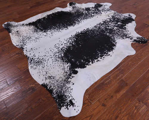 SUPER SALE Black Salt & Pepper Natural Cowhide Rug - XX-Large 7' 8