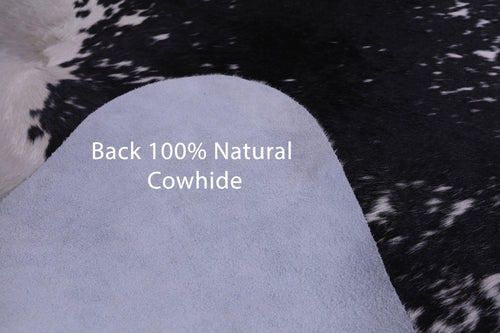 SUPER SALE Black Salt & Pepper Natural Cowhide Rug - XX-Large 7' 8