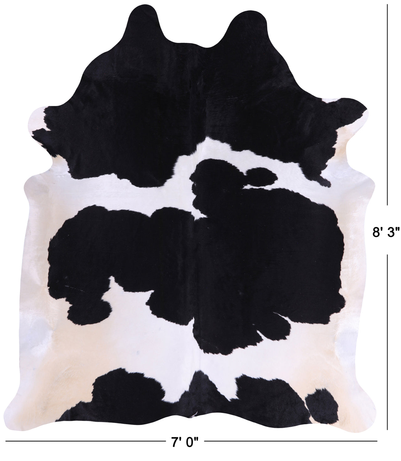 SUPER SALE Black & White Natural Cowhide Rug - XX-Large 8' 3"H x 7' 0"W
