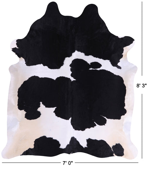 SUPER SALE Black & White Natural Cowhide Rug - XX-Large 8' 3