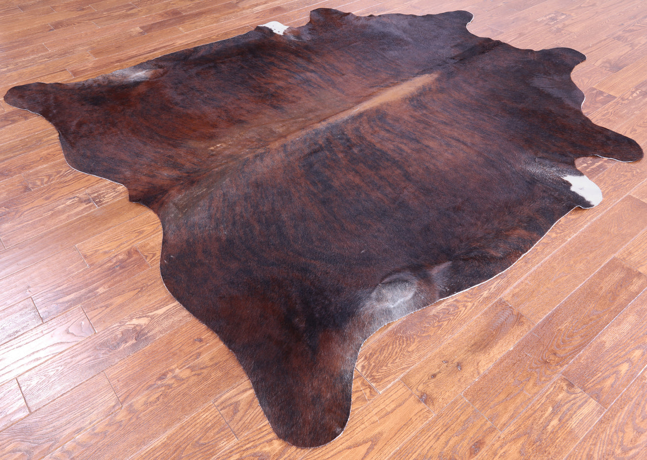 SUPER SALE Dark Brindle Natural Cowhide Rug - XX-Large 8' 3"H x 7' 6"W