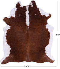 Thumbnail for SUPER SALE Brown & White Natural Cowhide Rug - XX-Large 7' 7