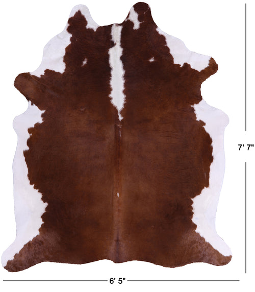 SUPER SALE Brown & White Natural Cowhide Rug - XX-Large 7' 7