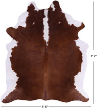 Thumbnail for SUPER SALE Brown & White Natural Cowhide Rug - XX-Large 7' 7