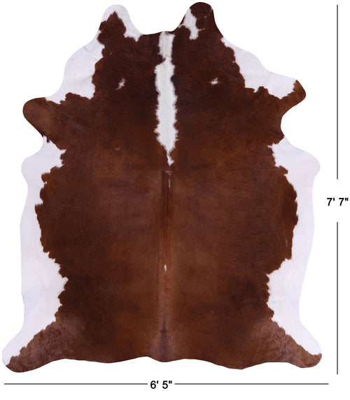 SUPER SALE Brown & White Natural Cowhide Rug - XX-Large 7' 7