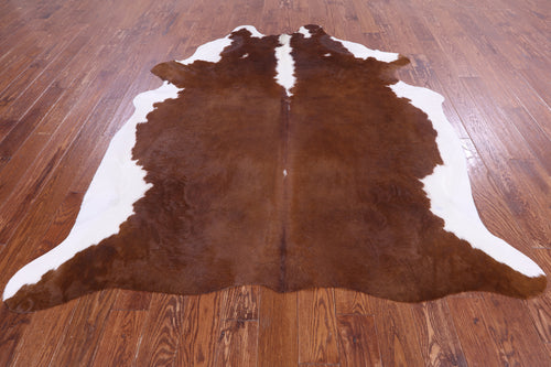 SUPER SALE Brown & White Natural Cowhide Rug - XX-Large 7' 7