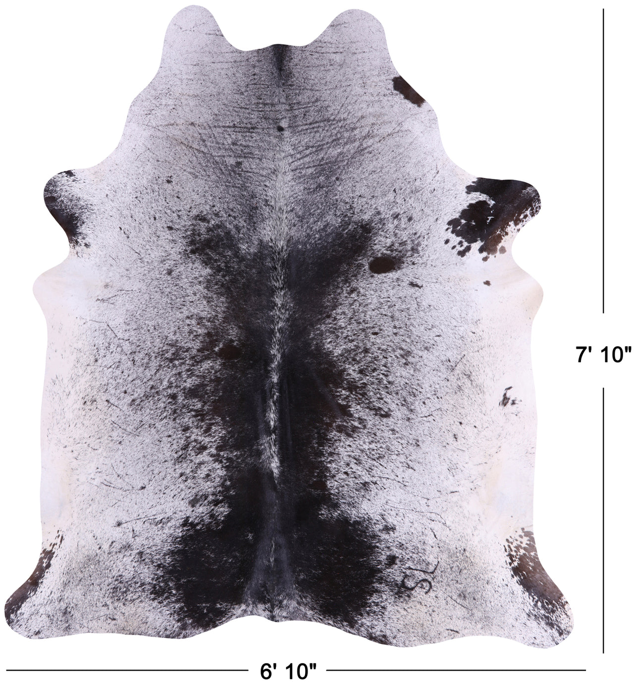 SUPER SALE Black Salt & Pepper Natural Cowhide Rug - XX-Large 7' 10"H x 6' 10"W