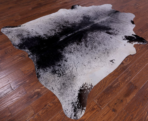 SUPER SALE Black Salt & Pepper Natural Cowhide Rug - XX-Large 7' 10
