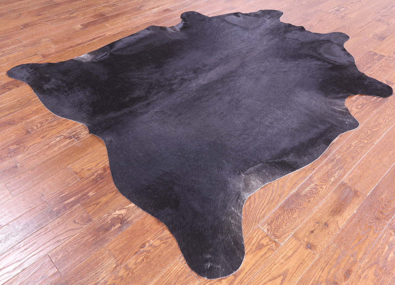 SUPER SALE Black Natural Cowhide Rug - XX-Large 8' 0"H x 7' 0"W
