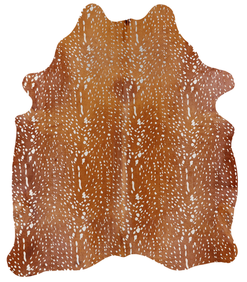 Gazelle Deer Animal Print Natural Cowhide Rug - X-Large 6' 10
