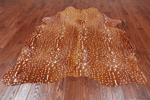Gazelle Deer Animal Print Natural Cowhide Rug - X-Large 6' 10