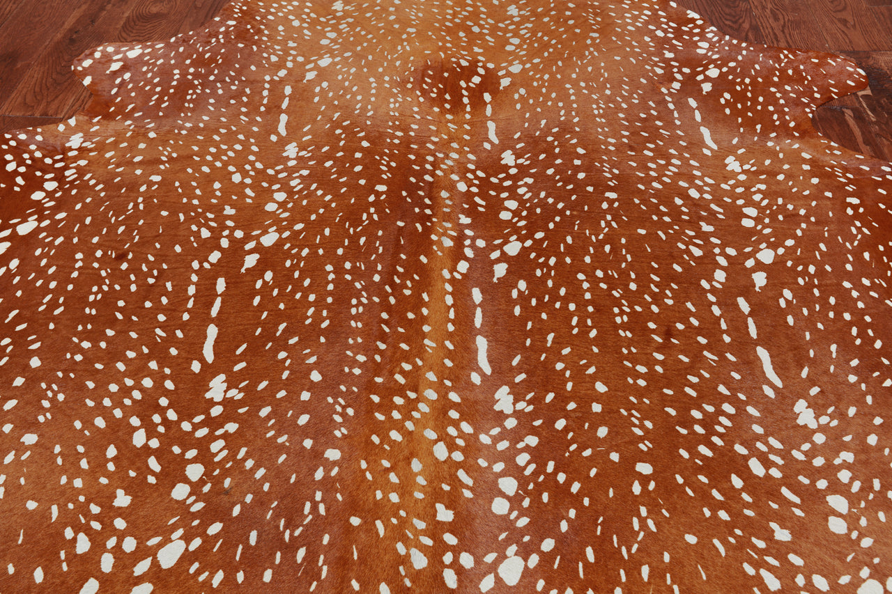 Gazelle Deer Animal Print Natural Cowhide Rug - X-Large 6' 10"H x 5' 7"W