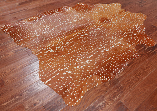 Gazelle Deer Animal Print Natural Cowhide Rug - X-Large 6' 10