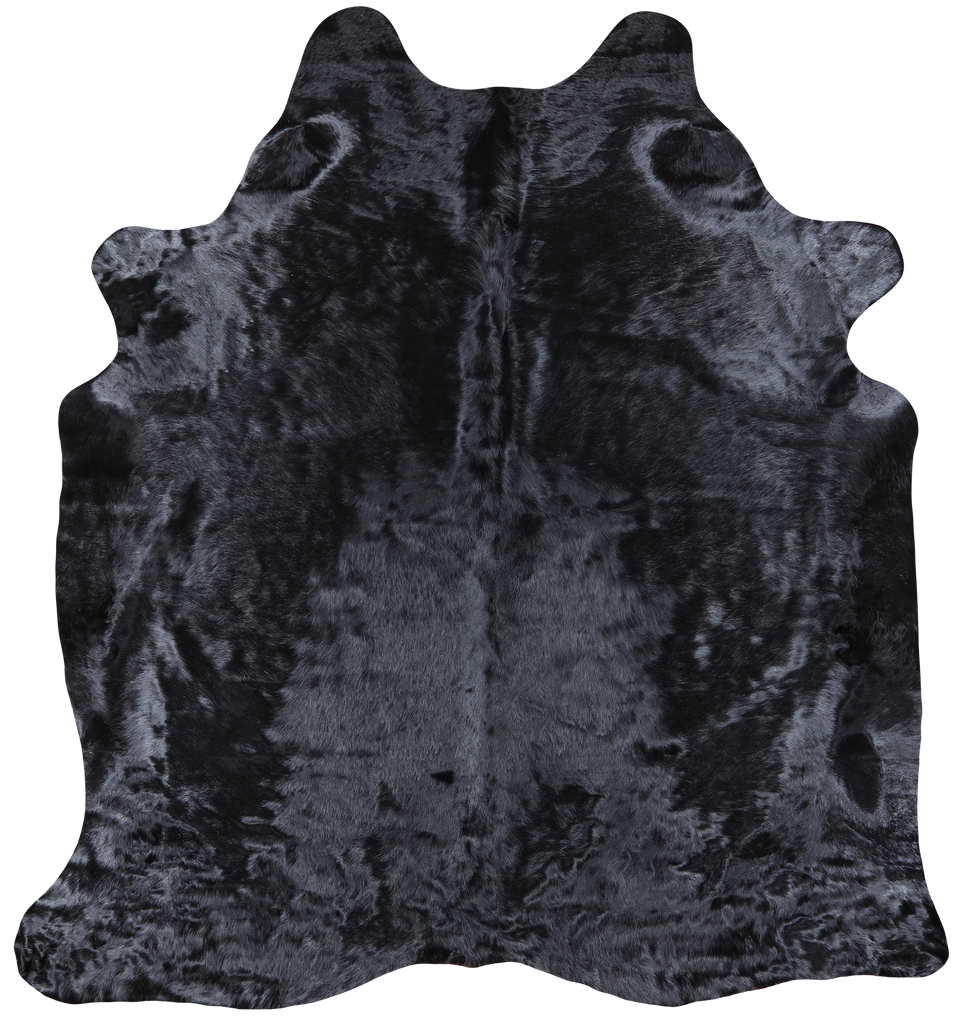 Black Dyed Cowhide Natural Cowhide Rug - XX-Large 7' 4"H x 6' 8"W