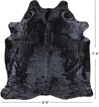 Thumbnail for Black Dyed Cowhide Natural Cowhide Rug - XX-Large 7' 4