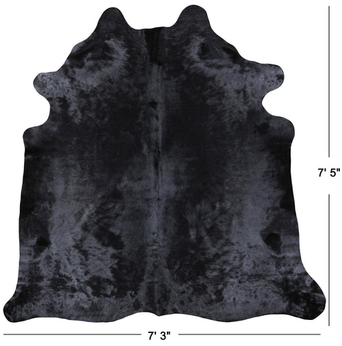 Black Dyed Cowhide Natural Cowhide Rug - XX-Large 7' 5