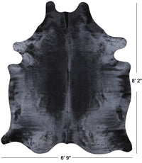 Thumbnail for Black Dyed Cowhide Natural Cowhide Rug - XX-Large 8' 2