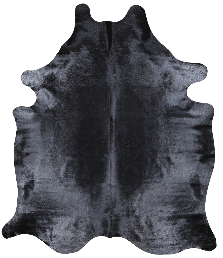 Black Dyed Cowhide Natural Cowhide Rug - XX-Large 8' 2"H x 6' 9"W