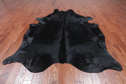 Black Dyed Cowhide Natural Cowhide Rug - XX-Large 8' 2