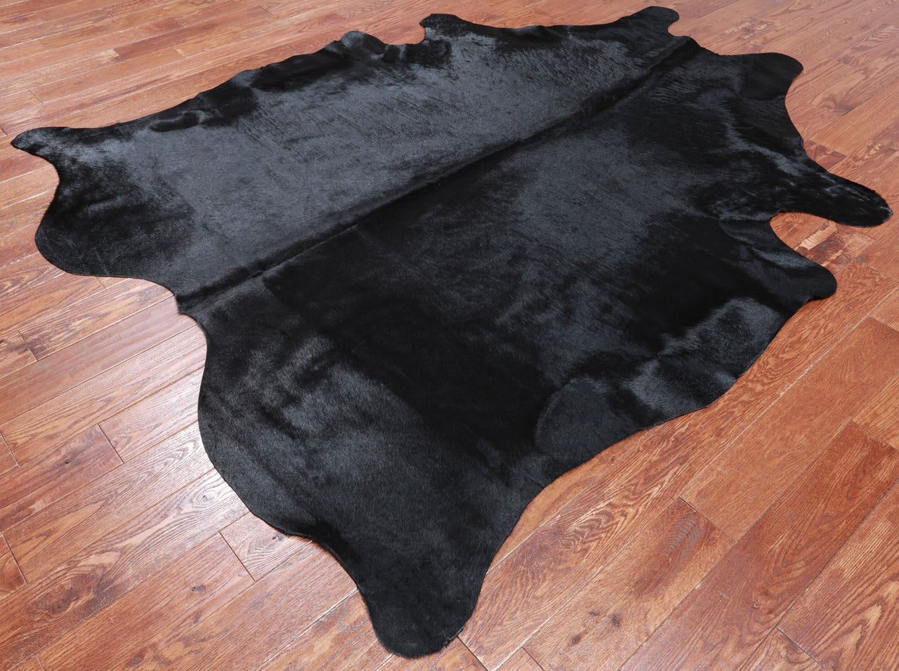 Black Dyed Cowhide Natural Cowhide Rug - XX-Large 8' 2"H x 6' 9"W