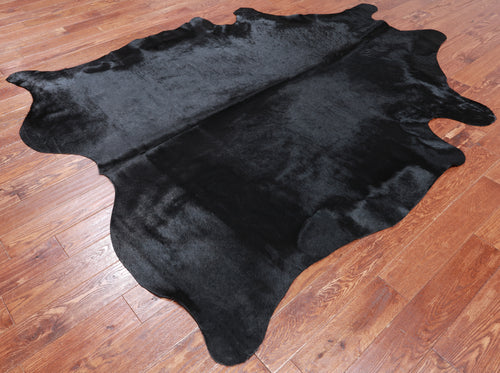 Black Dyed Cowhide Natural Cowhide Rug - XX-Large 8' 2