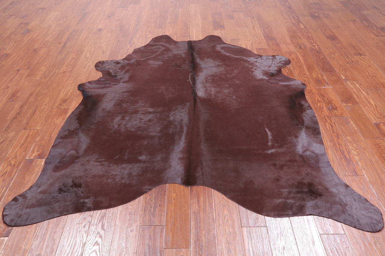 Brown Dyed Cowhide Natural Cowhide Rug - Large 6' 6"H x 6' 5"W