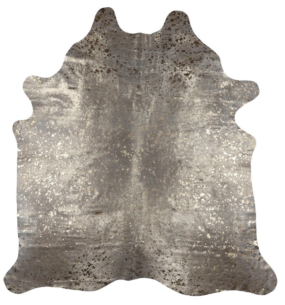 Gold Metallic Natural Cowhide Rug - XX-Large 7' 7"H x 6' 10"W