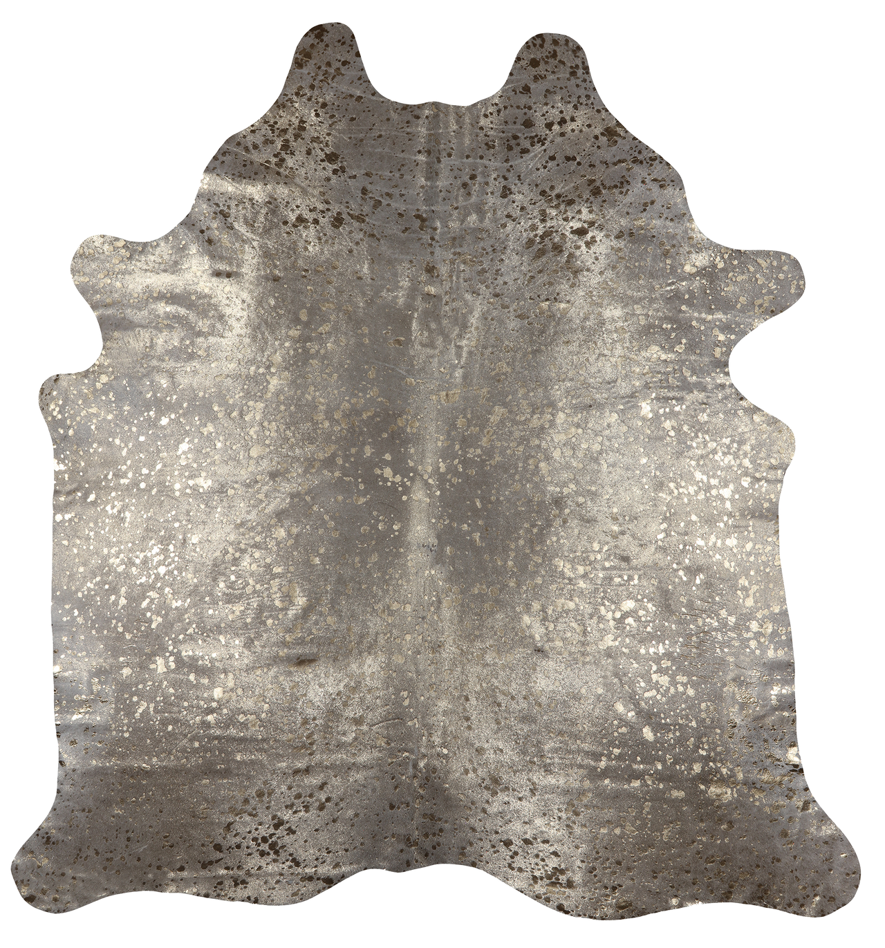 Gold Metallic Natural Cowhide Rug - XX-Large 7' 7"H x 6' 10"W