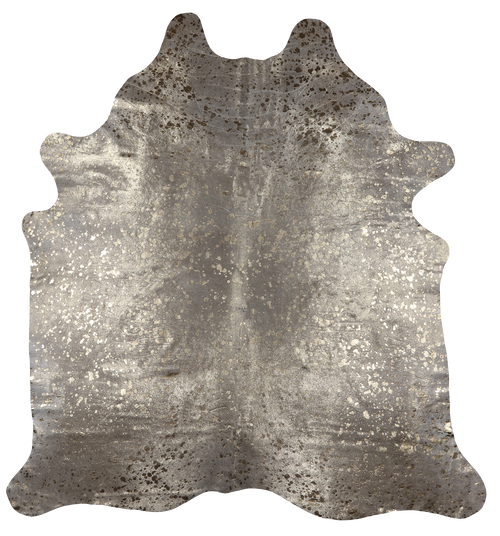 Gold Metallic Natural Cowhide Rug - XX-Large 7' 7