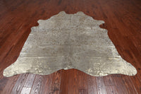 Thumbnail for Gold Metallic Natural Cowhide Rug - XX-Large 7' 7