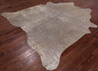 Thumbnail for Gold Metallic Natural Cowhide Rug - XX-Large 7' 8