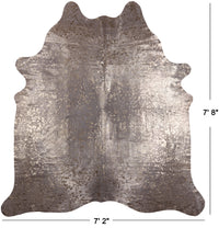 Thumbnail for Gold Metallic Natural Cowhide Rug - XX-Large 7' 8