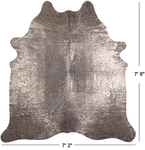 Gold Metallic Natural Cowhide Rug - XX-Large 7' 8