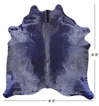 Thumbnail for Navy Blue Dyed Cowhide Natural Cowhide Rug - X-Large 6' 8