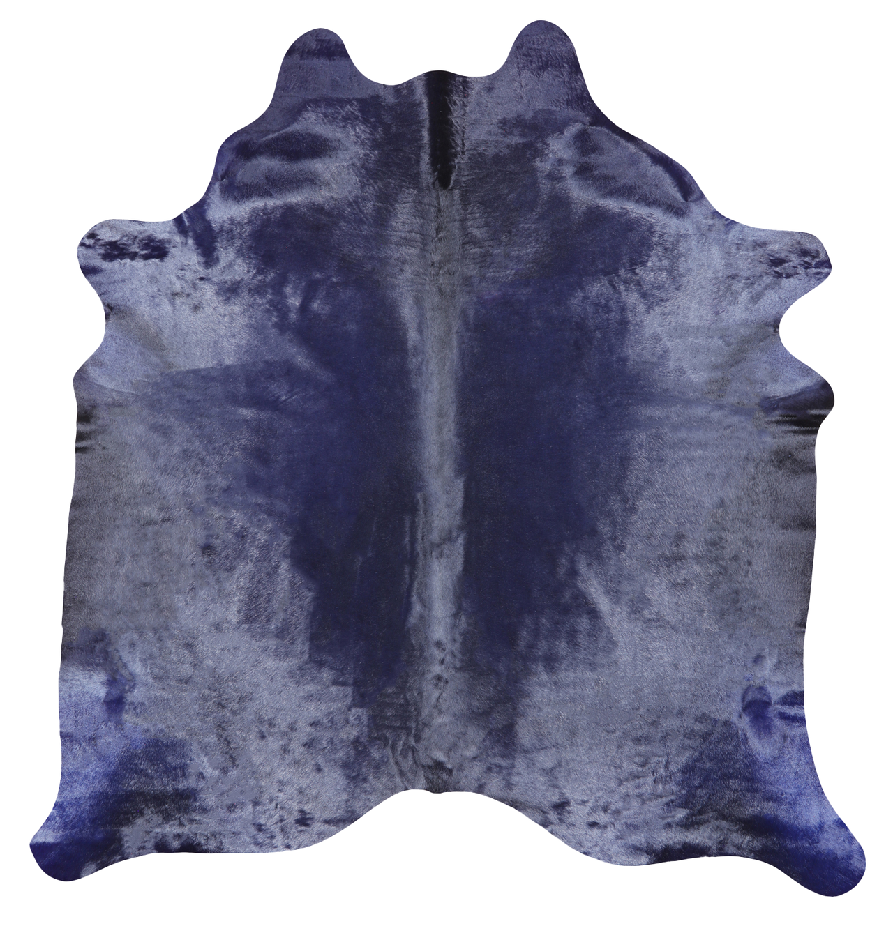 Navy Blue Dyed Cowhide Natural Cowhide Rug - X-Large 6' 8"H x 6' 3"W