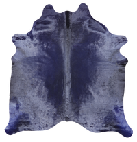 Thumbnail for Navy Blue Dyed Cowhide Natural Cowhide Rug - X-Large 6' 8
